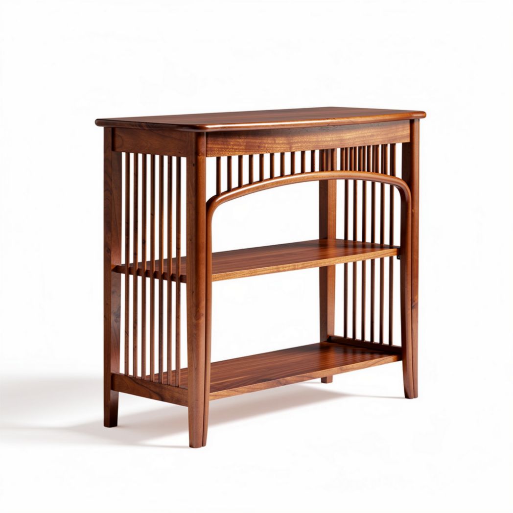 Houten console tafel met open opbergruimte en afmetingen 90 x 35 x 80cm