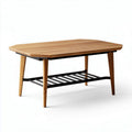 Salontafel van eikenhout met metalen onderstel 120 x 80 x 40cm