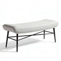 Grijze bank voor binnengebruik van stof 150 x 60 x 45cm met metalen poten