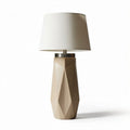 Tafellamp van keramiek in beige met beige stoffen lampenkap 20 x 20 x 50cm
