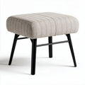 Hocker met gestreept textiel en metalen poten 40 x 40 x 45cm grijs